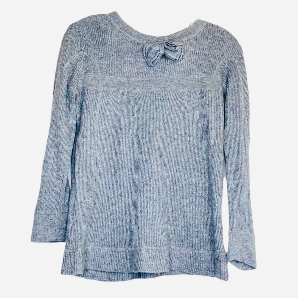 Aqua Womens Gray Cashmere Silk Blend Crewneck Sweater Soft Cozy Gray Size M - Picture 13 of 14